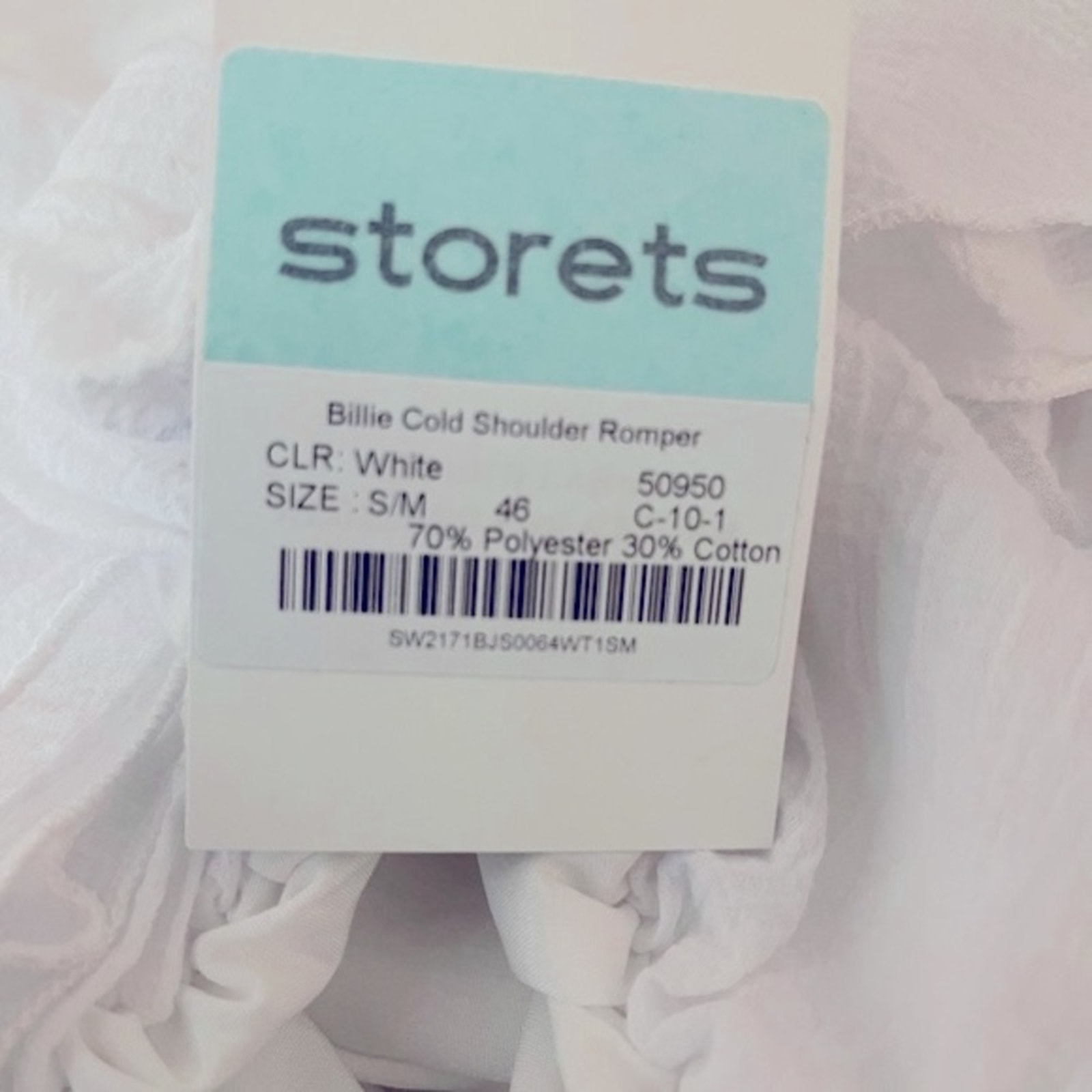 Storets Billie Cold Shoulder White Short Romper Bridal Bachelorette — image 5 of 7
